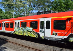 Graffiti Train - Photo by bergischbunt - iboc, solingen (2017)