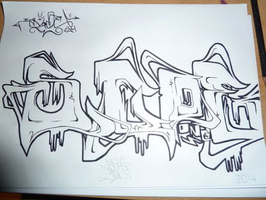 Graffiti Sketch - Photo by bitumenstyle - Scoe, 424, PNZ (2014)