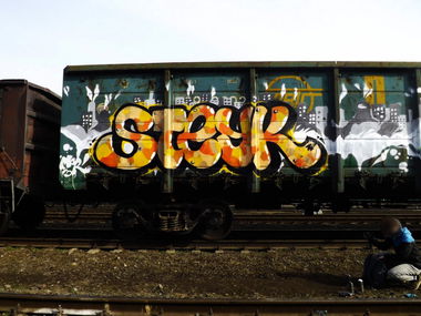 Graffiti Train in Moscow - Photo by blanshmcr - Steyck (2014)