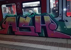 Graffiti Train in Köln - Photo by bocat - ASH (2017)