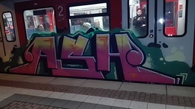Graffiti Train in Köln - Photo by bocat - ASH (2017)