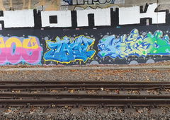 Graffiti Wall in Germany - Photo by bocat - JOY, TACH, KID (2020)