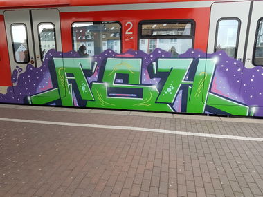 Graffiti Train in Köln - Photo by bocat - ASH (2018)