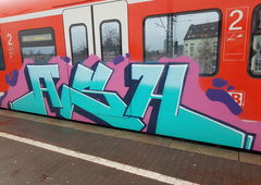 Graffiti Train in Köln - Photo by bocat - ASH (2018)