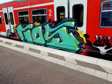 Graffiti Train in Köln - Photo by bocat - GOS (2018)