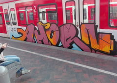 Graffiti Train in Köln - Photo by bocat - Ahorn
