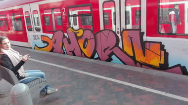 Graffiti Train in Köln - Photo by bocat - Ahorn