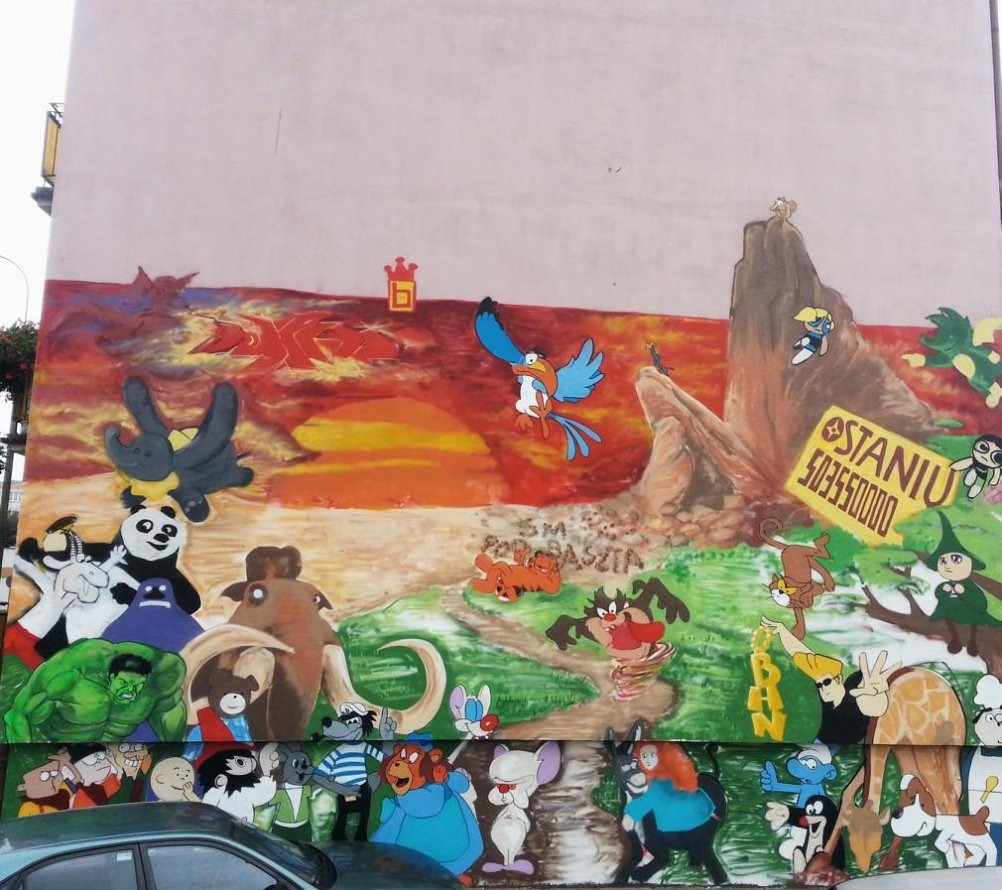 Graffiti Street Art in My?libórz - Photo by bohen - cartoons, disney