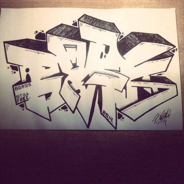 Graffiti Sketch - Photo by borns123 - borns, brs, stillfree (2014)
