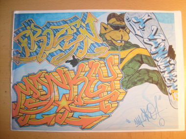 Graffiti Sketch - Photo by bpowder - frozen, monkey, auge (2004)