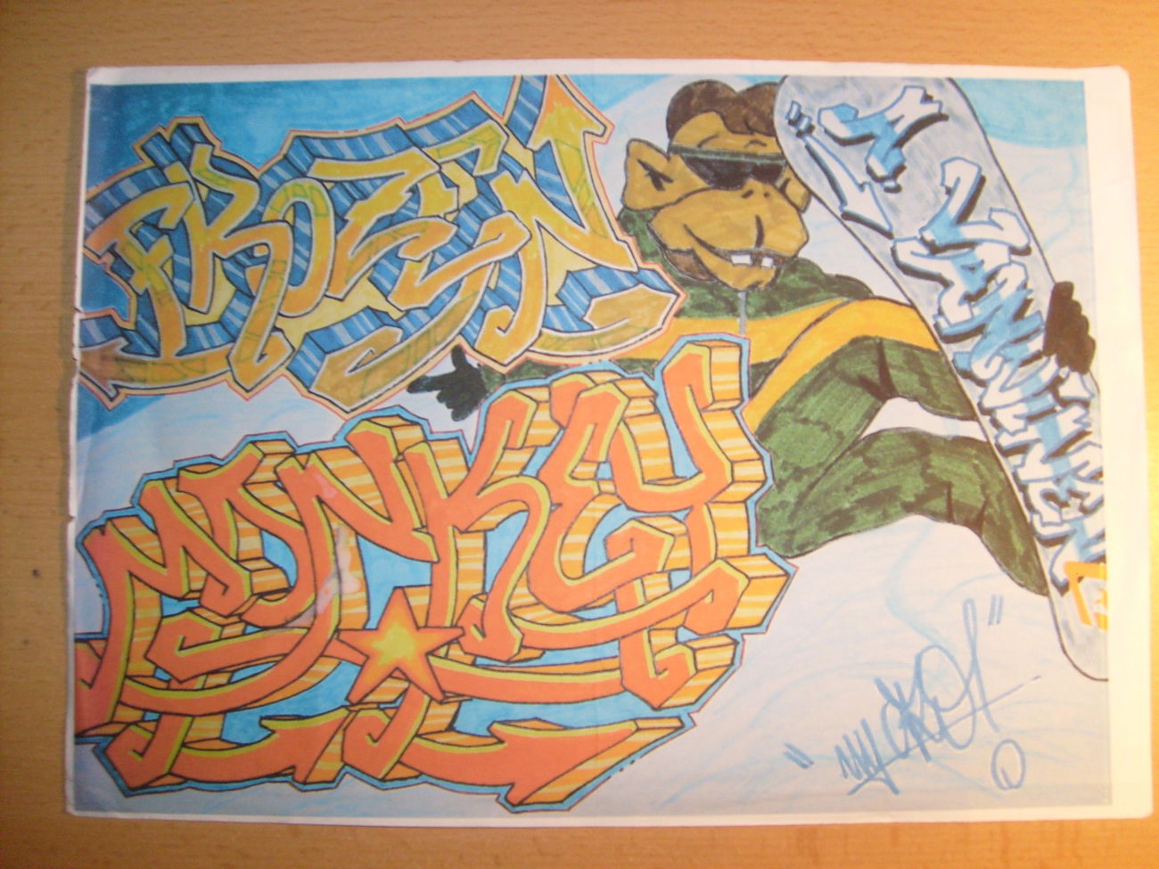 Graffiti Sketch - Photo by bpowder - frozen, monkey, auge (2004)