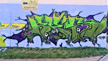 Graffiti Wall in Kielce - Photo by bris124 - bris124, briser, haeren (2014)