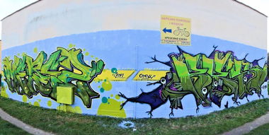 Graffiti Wall in Kielce - Photo by bris124 - morus, merez, bris124 (2014)