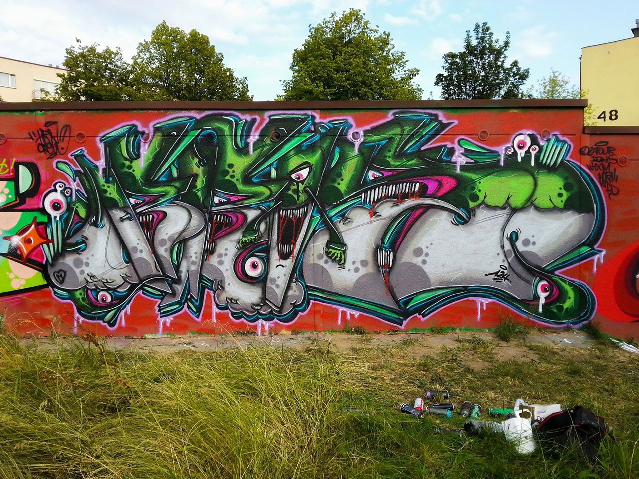 Graffiti Wall in Kielce - Photo by bris124 - bris, bris124, haeren (2015)