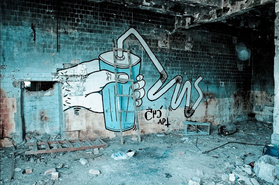Graffiti Street Art in Orenburg - Photo by bsnk_c45 - c45, bsnk, trash