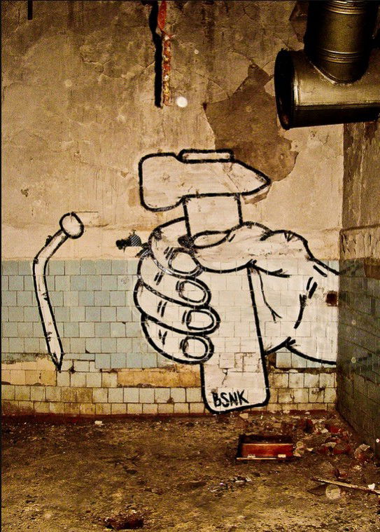 Graffiti Street Art in Orenburg - Photo by bsnk_c45 - c45, bsnk, trash