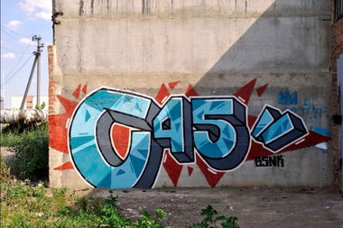 Graffiti Bombing in Orenburg - Photo by bsnk_c45 - c45, bsnk
