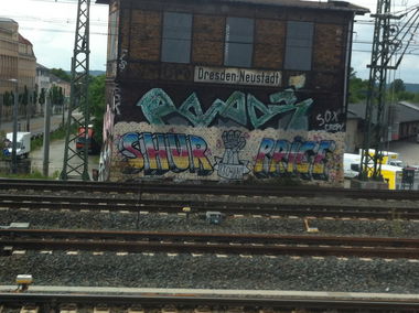 Graffiti Bombing in Dresden - Photo by butterbroetchen - Shur, Price, RTC