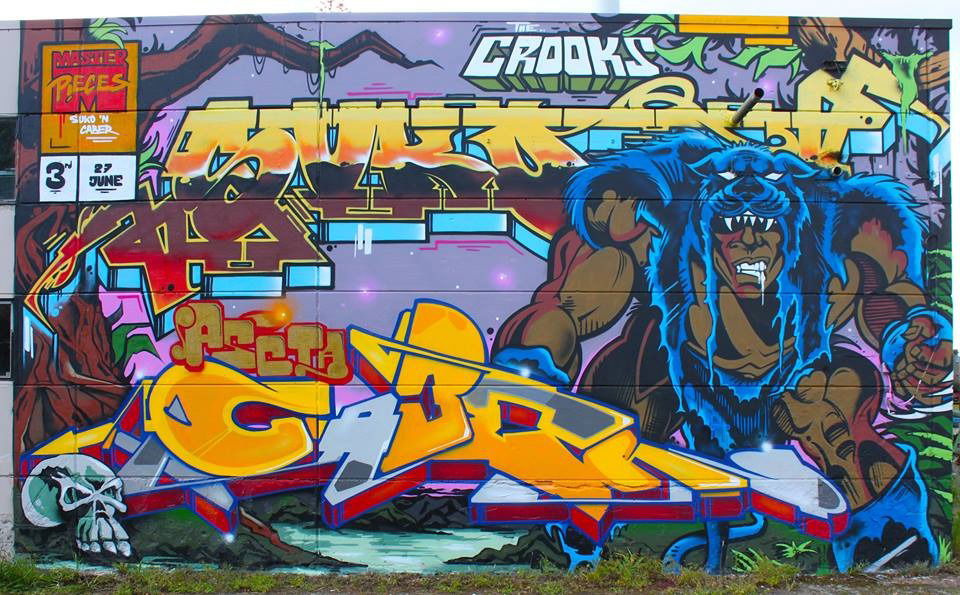 Graffiti Wall - Photo by caberone - Cabersukoasctafunk, junxthe, crooksbremen (2015)