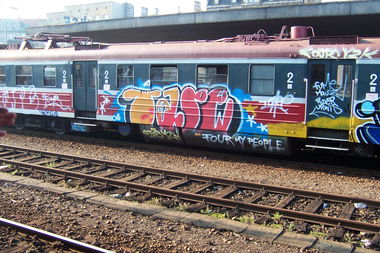 Graffiti Wall - Photo by caput79 - tape, four, poland