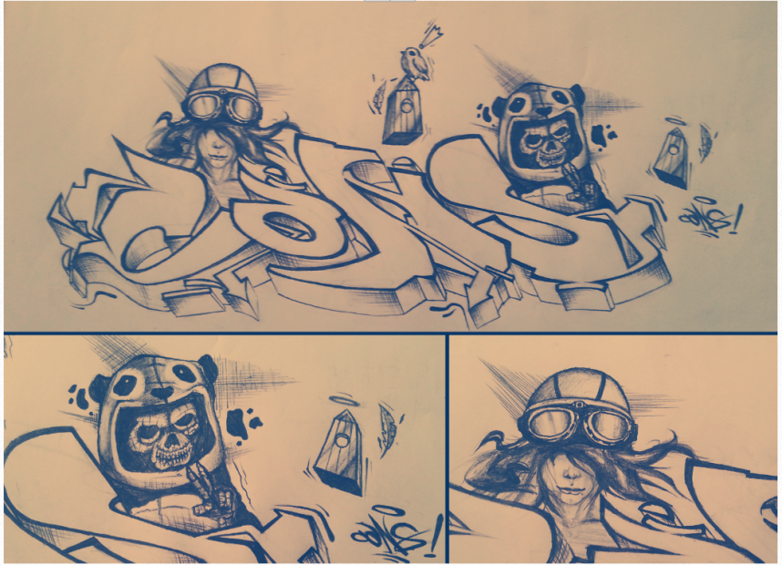 Graffiti Sketch in Ankara - Photo by cascans - Cas, Cans, Turkey (2013)