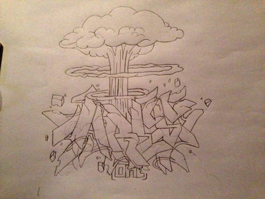 Graffiti Sketch - Photo by cashone47 - Nuke, AresOne (2014)