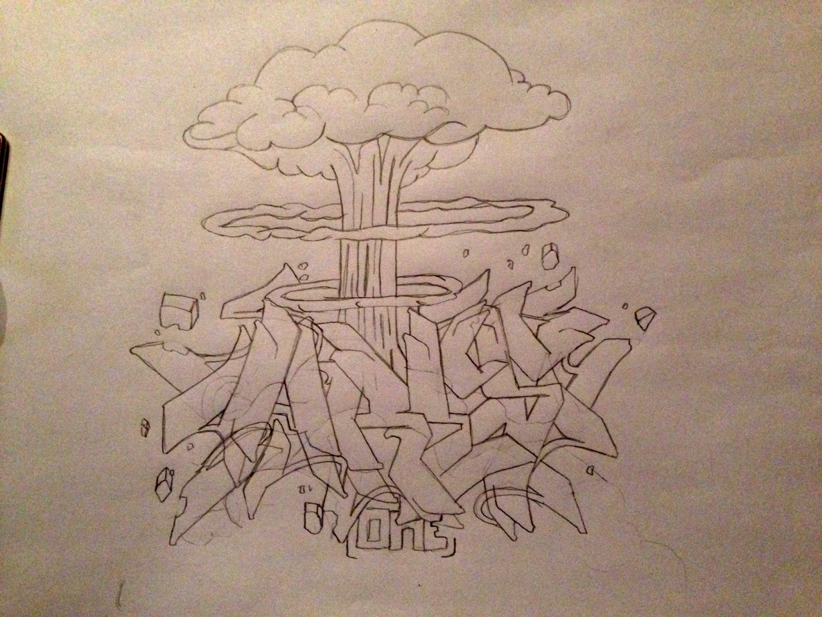 Graffiti Sketch - Photo by cashone47 - Nuke, AresOne (2014)