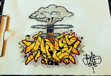 Graffiti Sketch - Photo by cashone47 - Nuke, Ares, one (2014)