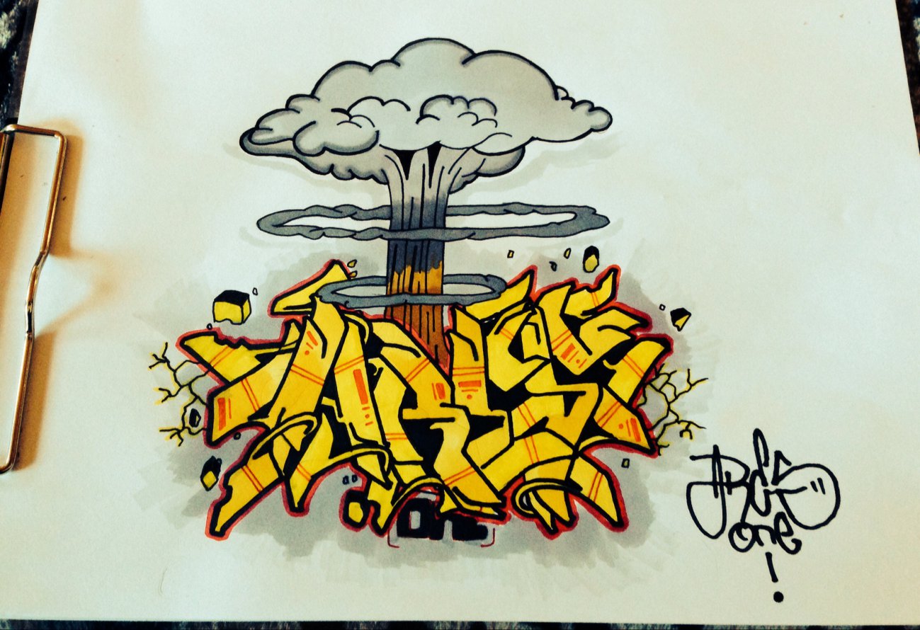 Graffiti Sketch - Photo by cashone47 - Nuke, Ares, one (2014)