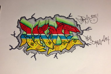 Graffiti Sketch - Photo by cashone47 - Tade, batte, word!!