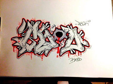 Graffiti Sketch - Photo by cashone47 - Aresone, blood