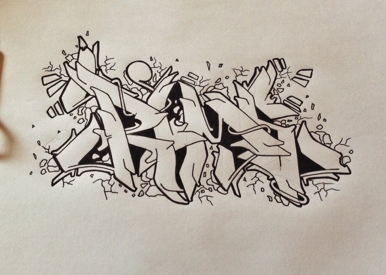 Graffiti Sketch - Photo by cashone47 - Rims, battle (2014)