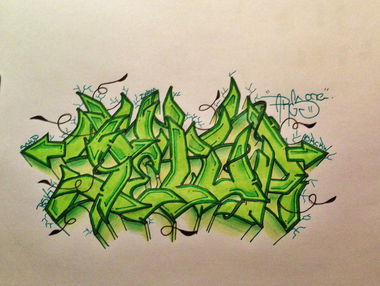 Graffiti Sketch - Photo by cashone47 - Setup, in, green