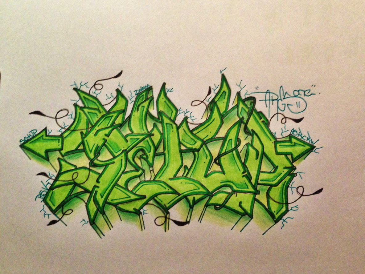 Graffiti Sketch - Photo by cashone47 - Setup, in, green
