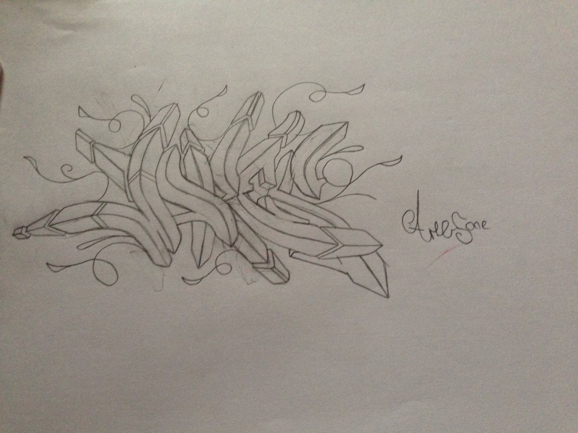 Graffiti Sketch - Photo by cashone47 - Ares, One
