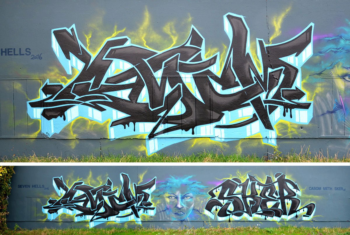 Graffiti Wall in Radebeul - Photo by casom - casom, meth, sker86 (2016)