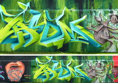 Graffiti Wall in Riesa - Photo by casom - medusa, casom, sevenhells (2017)