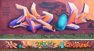 Graffiti in Radebeul - Photo by casom - casom, medusa, blind (2016)