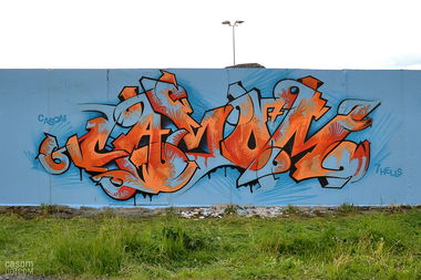 Graffiti Wall in Grossenhain - Photo by casom - casom, sevenhells, 7hells (2018)