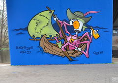 Graffiti Wall in Kiel - Photo by casom - casom, sevenhells, spiedercaps (2018)