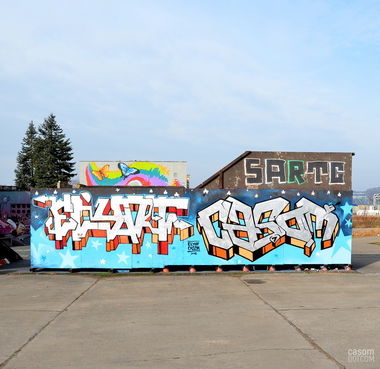 Graffiti Wall in Radebeul - Photo by casom - elyot, casom, sevenhells (2018)