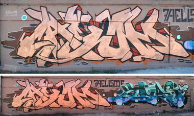 Graffiti Wall in München - Photo by casom - casom, sevenhells, 7hells (2017)