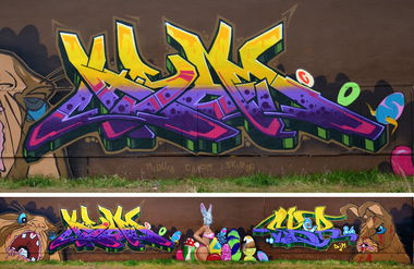 Graffiti Wall in Radebeul - Photo by casom - medusa, casom, sker86 (2015)