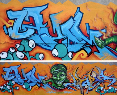 Graffiti Wall in Dresden - Photo by casom - casom, desha, utopia (2012)