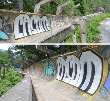 Graffiti Bombing in Sarajevo - Photo by casom - casom, seven.hells, 7hells (2016)