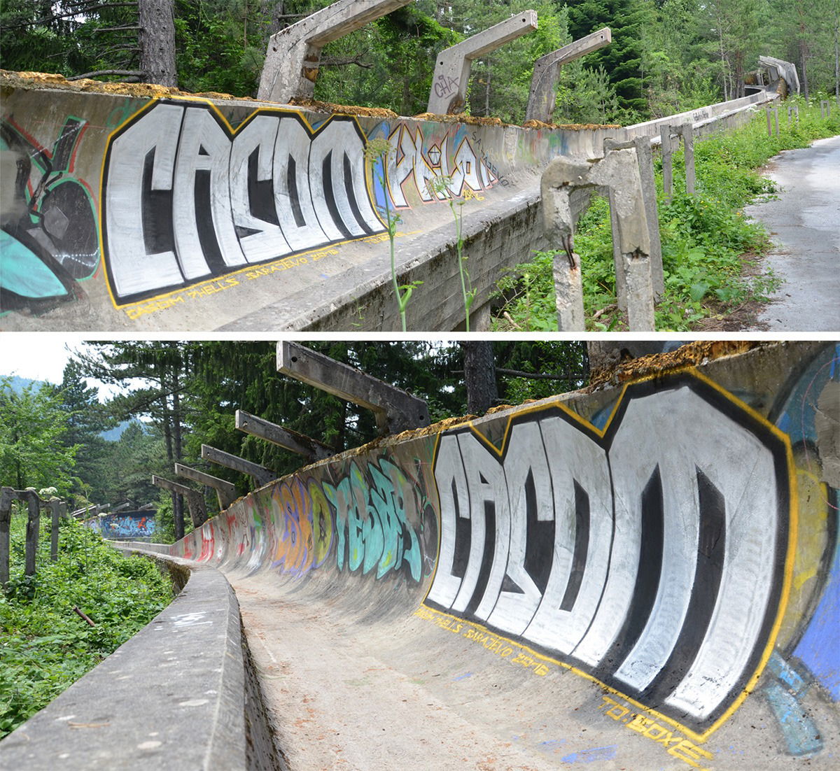 Graffiti Bombing in Sarajevo - Photo by casom - casom, seven.hells, 7hells (2016)