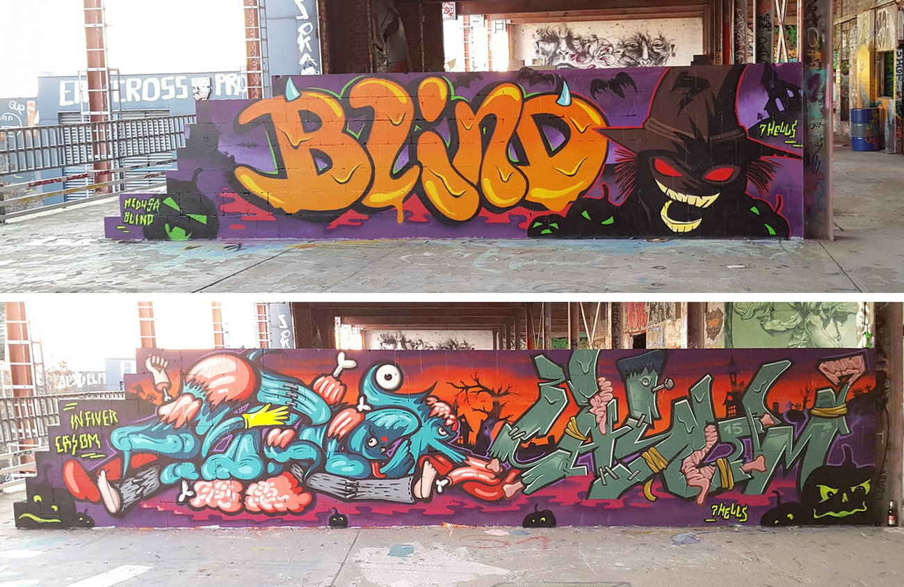 Graffiti Wall in Berlin - Photo by casom - casom, infiver, medusa (2015)