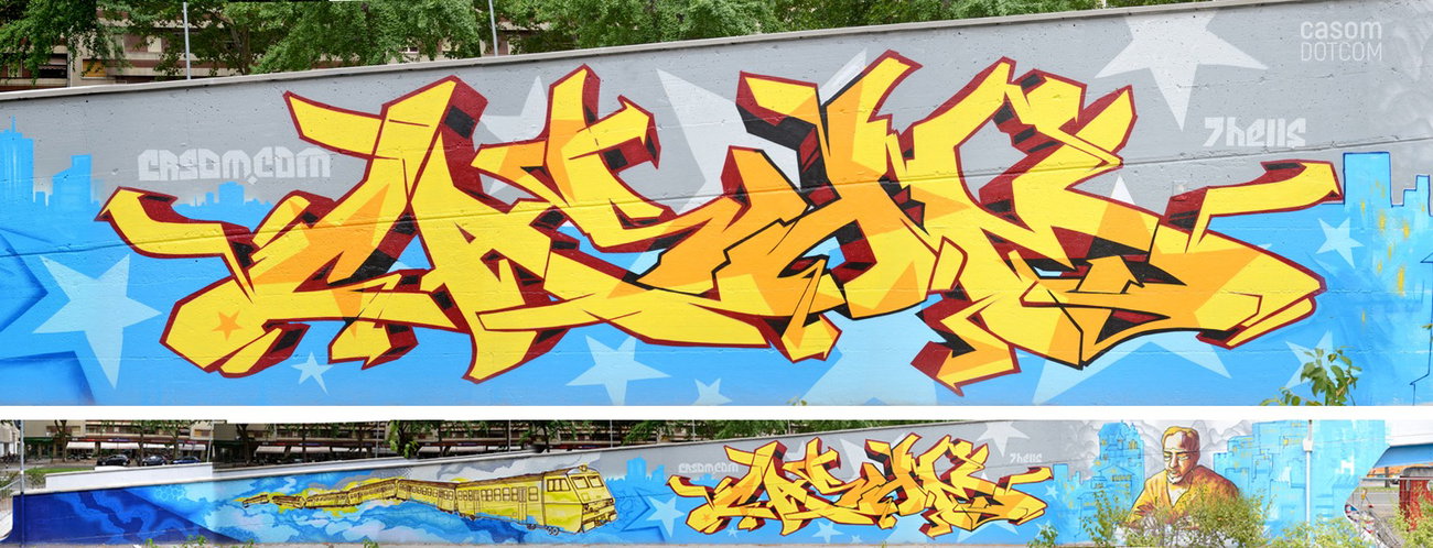 Graffiti Wall in Bozen - Photo by casom - casom, rck, egeon (2017)