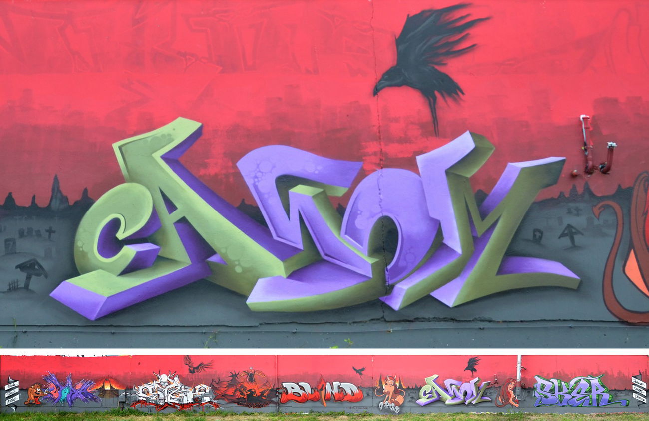 Graffiti Wall in Radebeul - Photo by casom - casom, seven.hells, 7hells (2015)