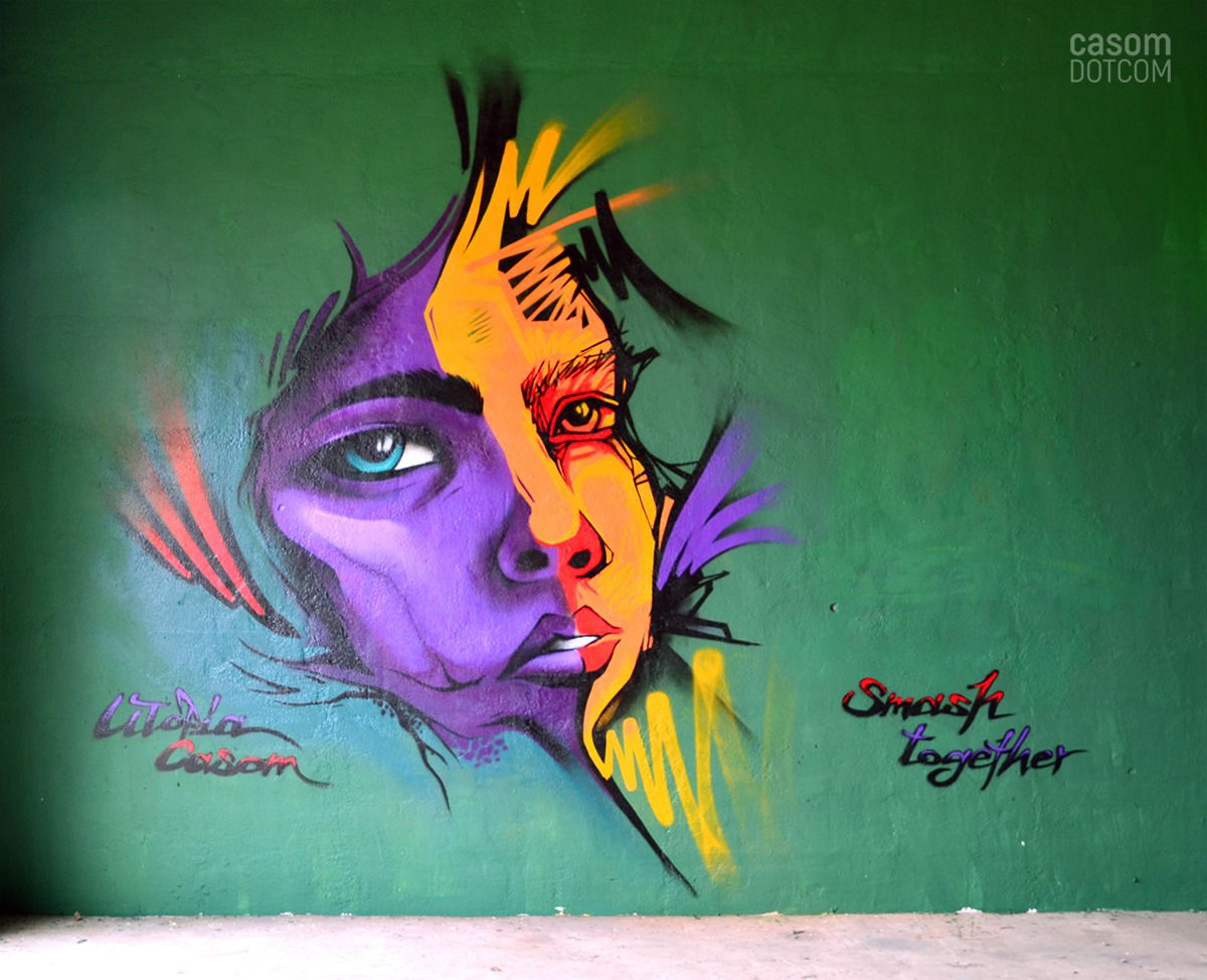 Graffiti Wall in Meißen - Photo by casom - utopia, casom, sevenhells (2017)